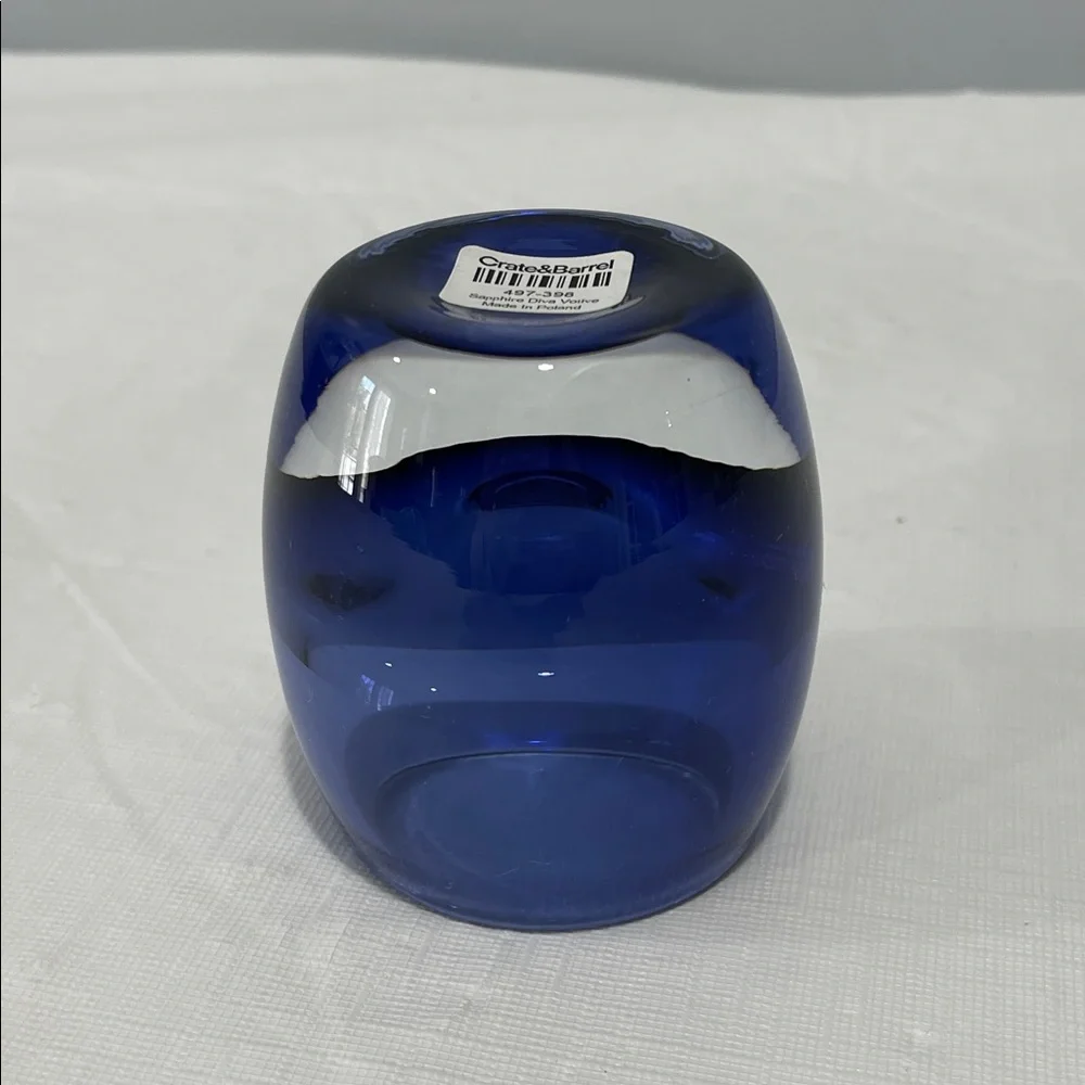 Crate&Barrel Diva Sapphire Blue Glass Candle Votive